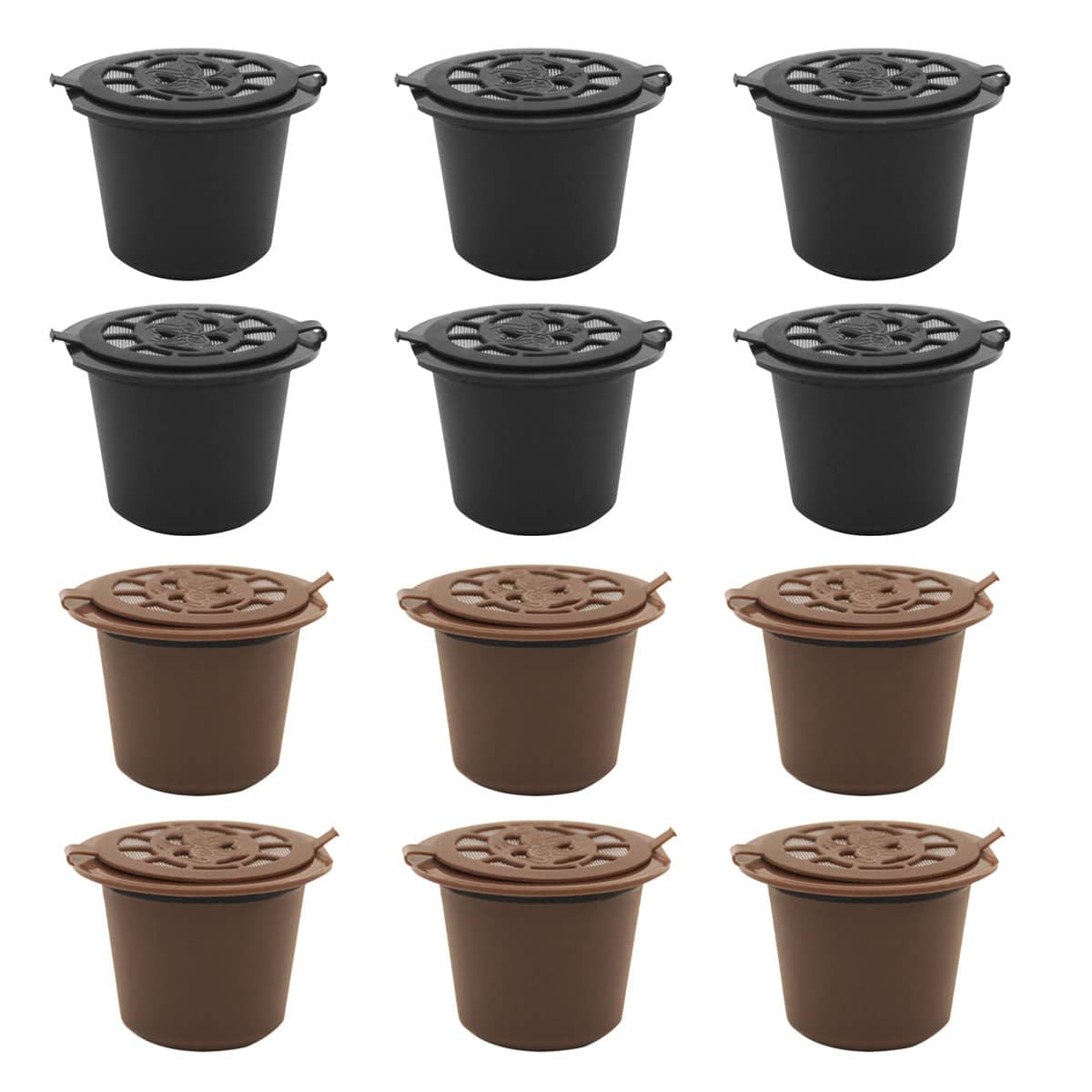 Reusable Coffee Capsule Pods for Nespresso Machines, Pack of 6 - Brown - view 3