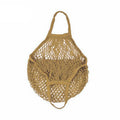 Reusable Cotton Mesh Net Shopping Bag, Foldable String Tote - Brown