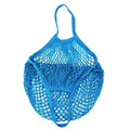 Reusable Cotton Mesh Net Shopping Bag, Foldable String Tote - Sky Blue