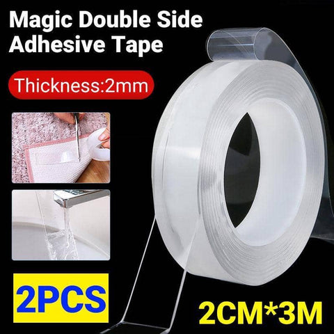 Reusable Double-Sided Nano Adhesive Tape, 20 mm x 3 m - Clear