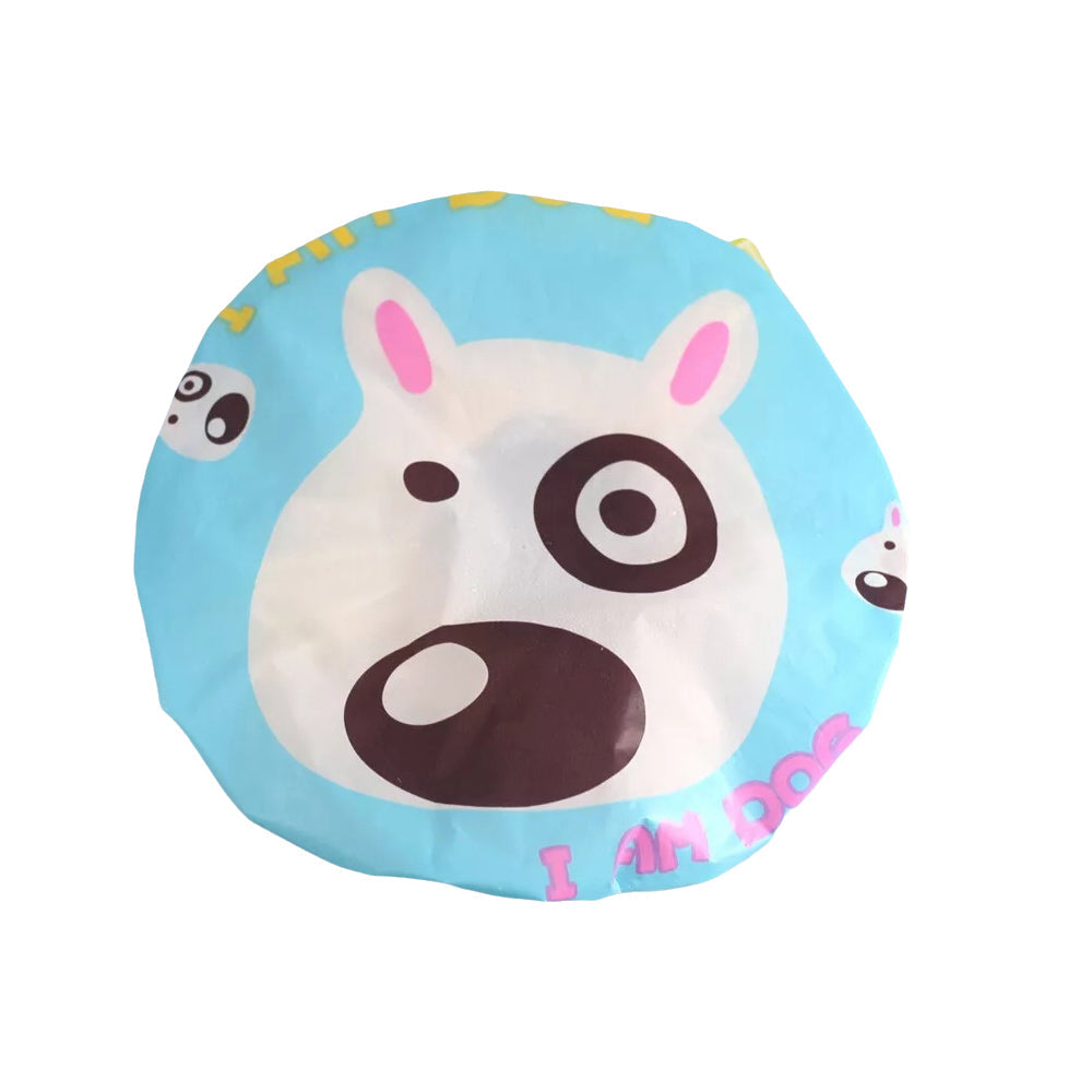 Reusable EVA Shower Cap with Elastic Edge - Cartoon Dog Print - view 2