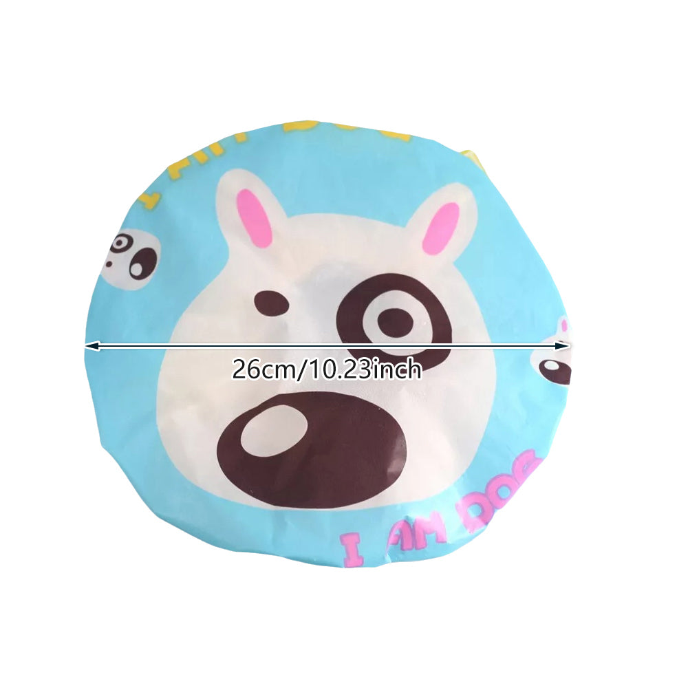 Reusable EVA Shower Cap with Elastic Edge - Cartoon Dog Print - view 3