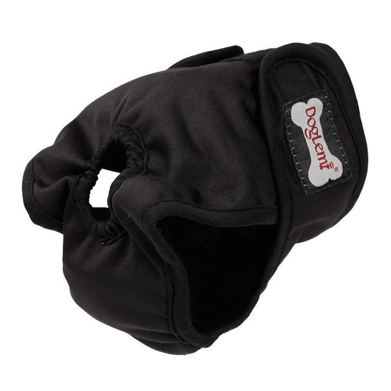 Reusable Female Dog Nappy Belly Band - Black, L (Waist 36-54 cm)