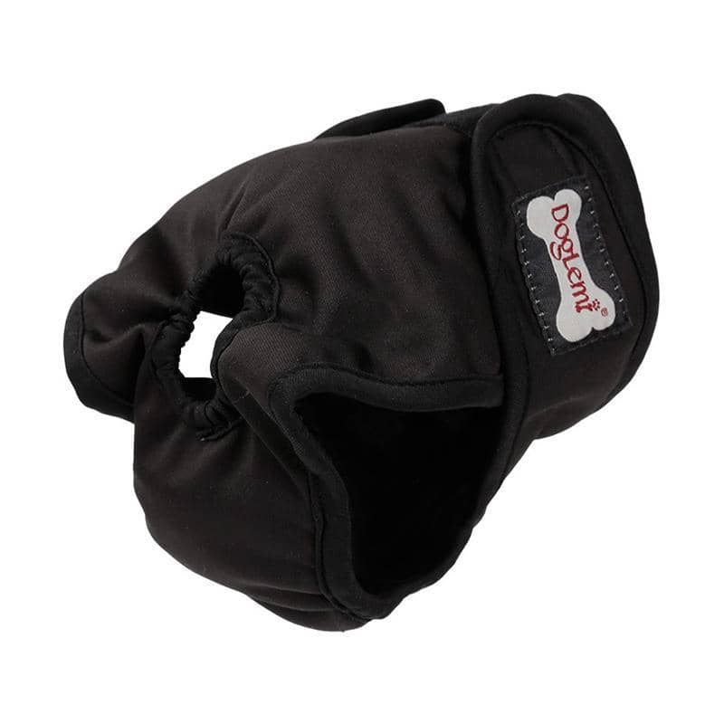 Reusable Female Dog Nappy Belly Band - Black, M (Waist 28-40 cm)