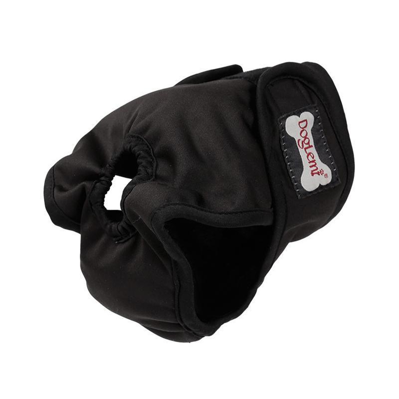 Reusable Female Dog Nappy Belly Band - Black, XS (Waist 16-22 cm)