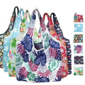 Reusable Foldable Shopping Bag, Light Waterproof Grocery Bag 39 x 46cm - Black and White Stripes - view 2