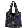Reusable Foldable Shopping Bag, Light Waterproof Grocery Bag 39 x 46cm - Navy Blue Butterfly Print