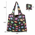 Reusable Foldable Shopping Bag, Light Waterproof Grocery Bag 39 x 46cm - Navy Blue Butterfly Print - view 5