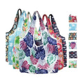 Reusable Foldable Shopping Bag, Light Waterproof Grocery Bag 39 x 46cm - Navy Blue Polka Dot Print - view 3