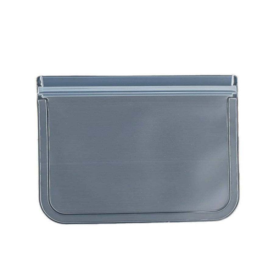 Reusable Frosted Food Storage Bags with Ziplock, Pack of 10 - Grey Zip