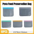 Reusable Frosted Food Storage Bags with Ziplock, Pack of 10 - Grey Zip - view 2