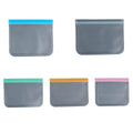 Reusable Frosted Food Storage Bags with Ziplock, Pack of 10 - Grey Zip - view 3