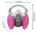 Reusable Half Face Respirator Mask with Replaceable Filters - Grey and Pink - view 3
