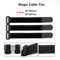 Reusable Hook and Loop Cable Ties, 20 x 200 mm - Black, Pack of 10 - view 2