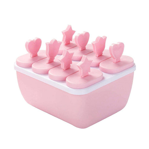 Reusable Ice Block Popsicle Moulds, Pack of 8 - Pink