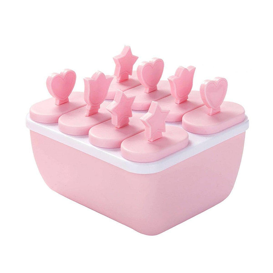 Reusable Ice Block Popsicle Moulds, Pack of 8 - Pink