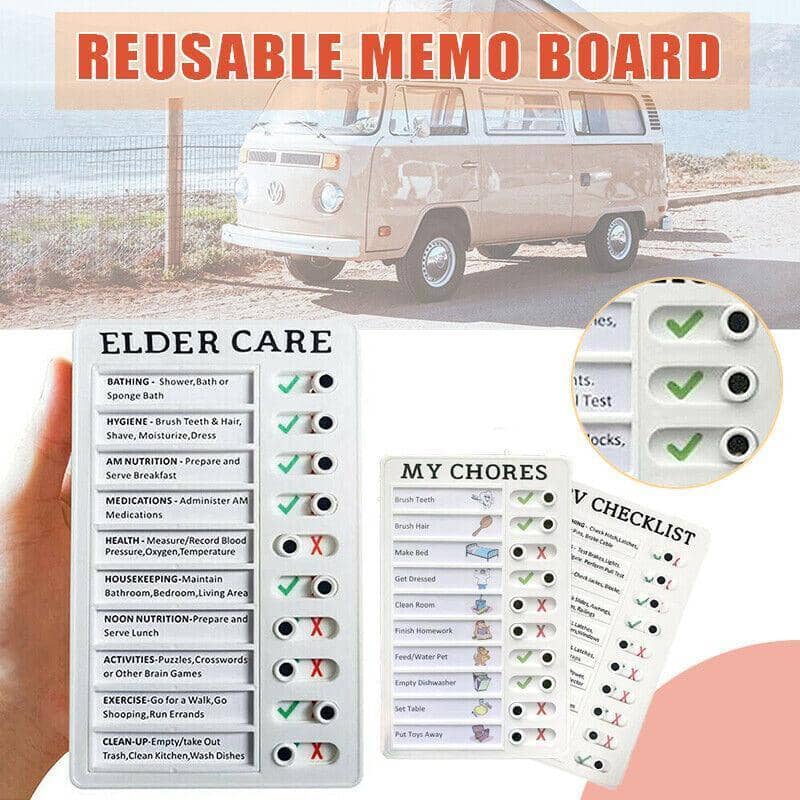 Reusable Memo Checklist Board - Elder Care Daily Tasks - view 2