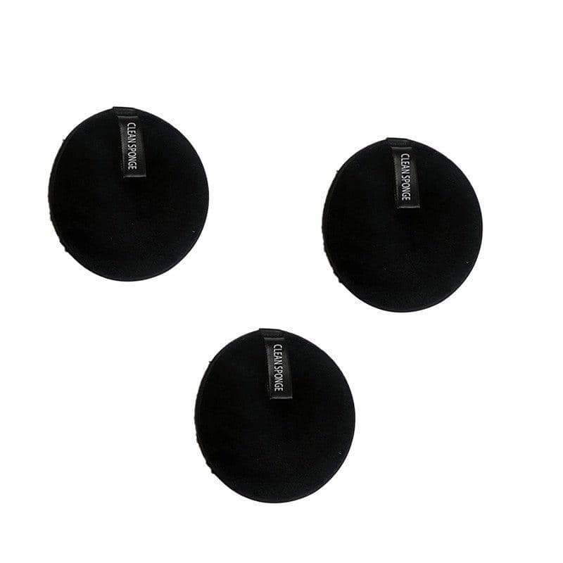 Reusable Microfiber Makeup Remover Pads Pack of 3 - Black
