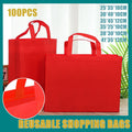 Reusable Non-Woven Shopping Bags, Red, Pack of 100 - 30 x 40 x 10 cm - view 2