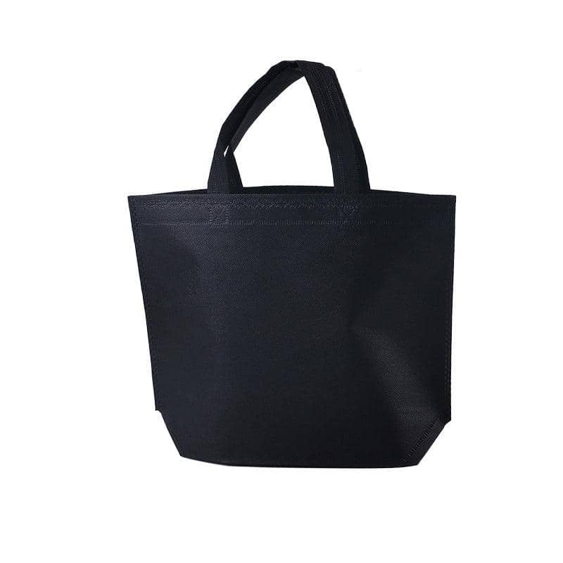 Reusable Non-Woven Shopping Tote Bags - Black, Pack of 10