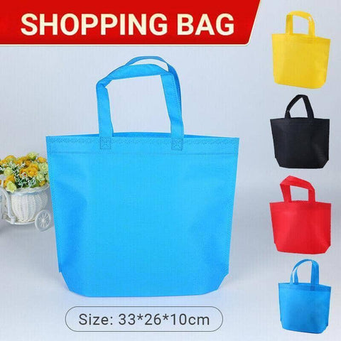 Reusable Non-Woven Shopping Tote Bags - Black, Pack of 10 - view 2