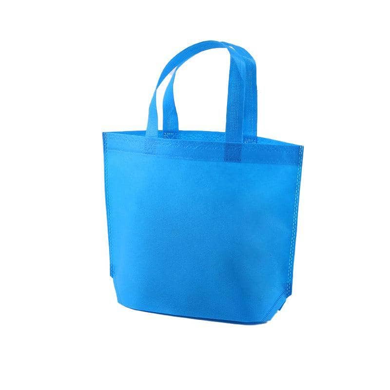 Reusable Non-Woven Shopping Tote Bags - Blue, Pack of 10