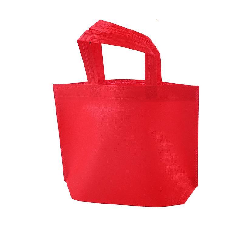 Reusable Non-Woven Shopping Tote Bags - Red, Pack of 10