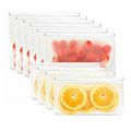Reusable PEVA Food Storage Bags with Zip Lock - 6 Large and 4 Small, Pack of 10