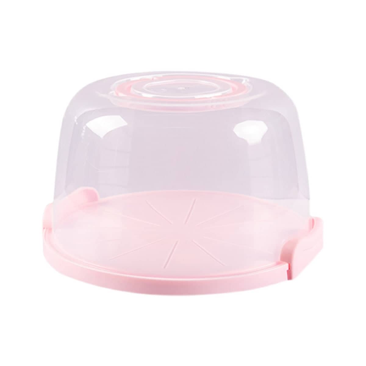 Reusable Plastic Cupcake Carrier Box with Handle - Pink, 8 Inch (32 cm Base)