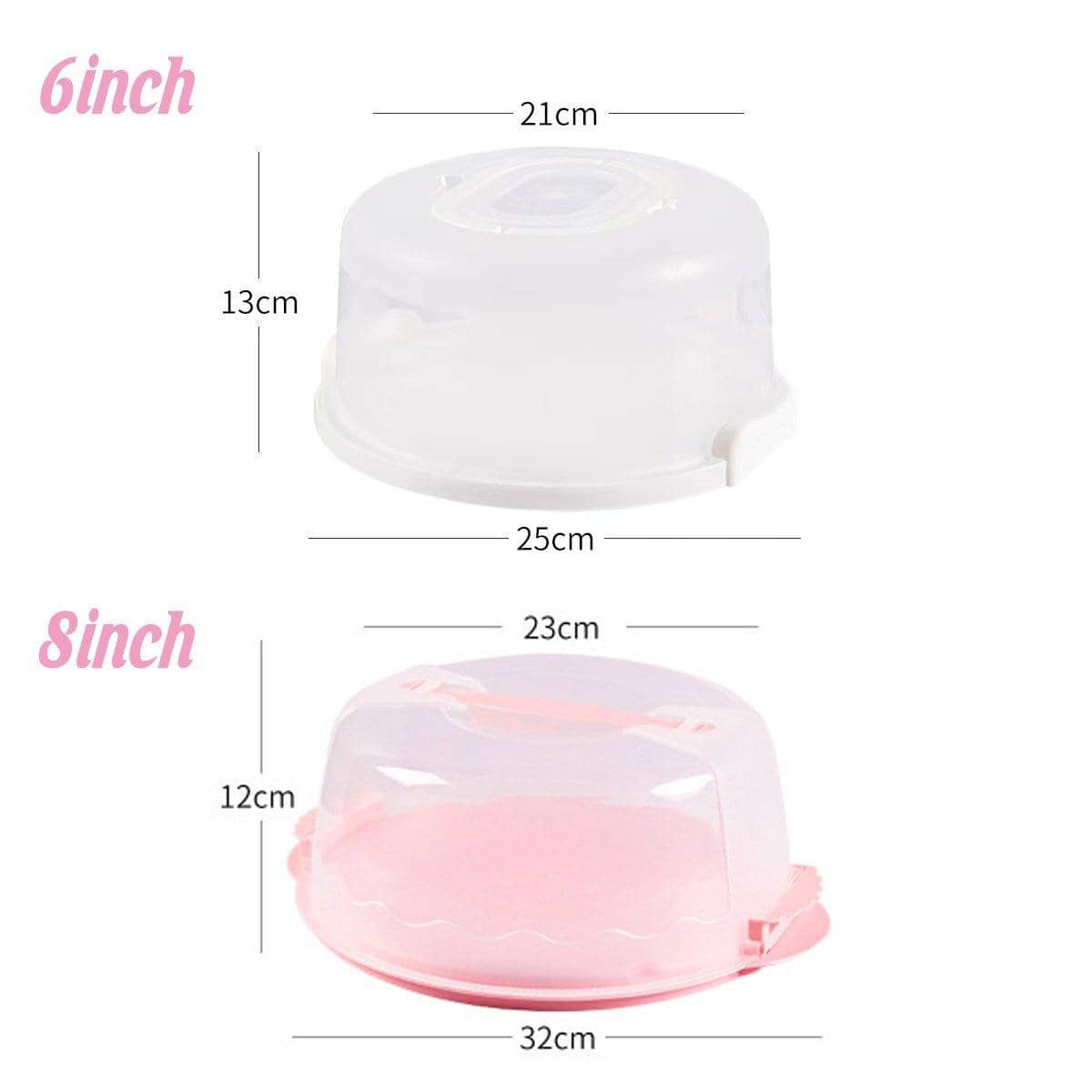 Reusable Plastic Cupcake Carrier Box with Handle - Pink, 8 Inch (32 cm Base) - view 4