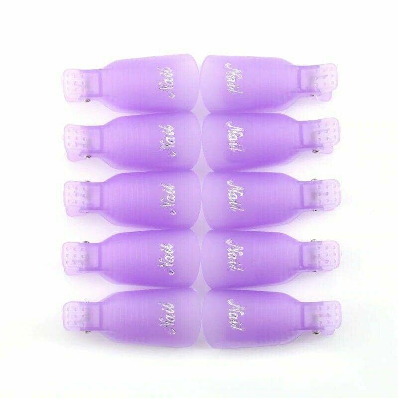 Reusable Plastic Nail Soak off Clips for UV Gel Polish Removal, Pack of 10 - Light Pink - view 4