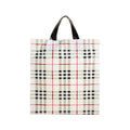 Reusable Plastic Tote Bags - Red and Black Check, 32 x 25 x 8 cm, Pack of 50