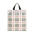 Reusable Plastic Tote Bags - Red and Black Check, 37 x 30 x 8 cm, Pack of 50