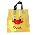 Reusable Plastic Tote Bags - Yellow Duck Face Print, 42 x 35 x 8 cm, Pack of 50