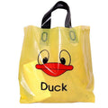 Reusable Plastic Tote Bags - Yellow Duck Face Print, 47 x 40 x 8 cm, Pack of 50