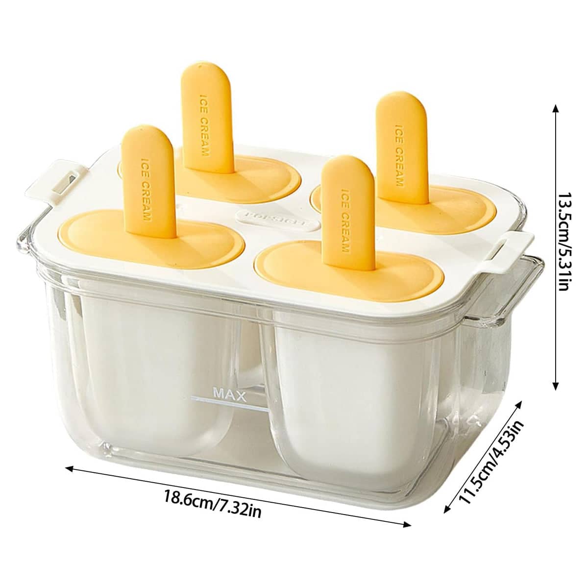 Reusable Popsicle Ice Cream Mould Set, Makes 4 - White - view 4
