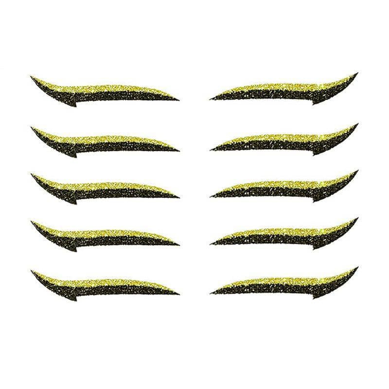 Reusable Self-Adhesive Eyeliner Stickers - Gold, Pack of 10