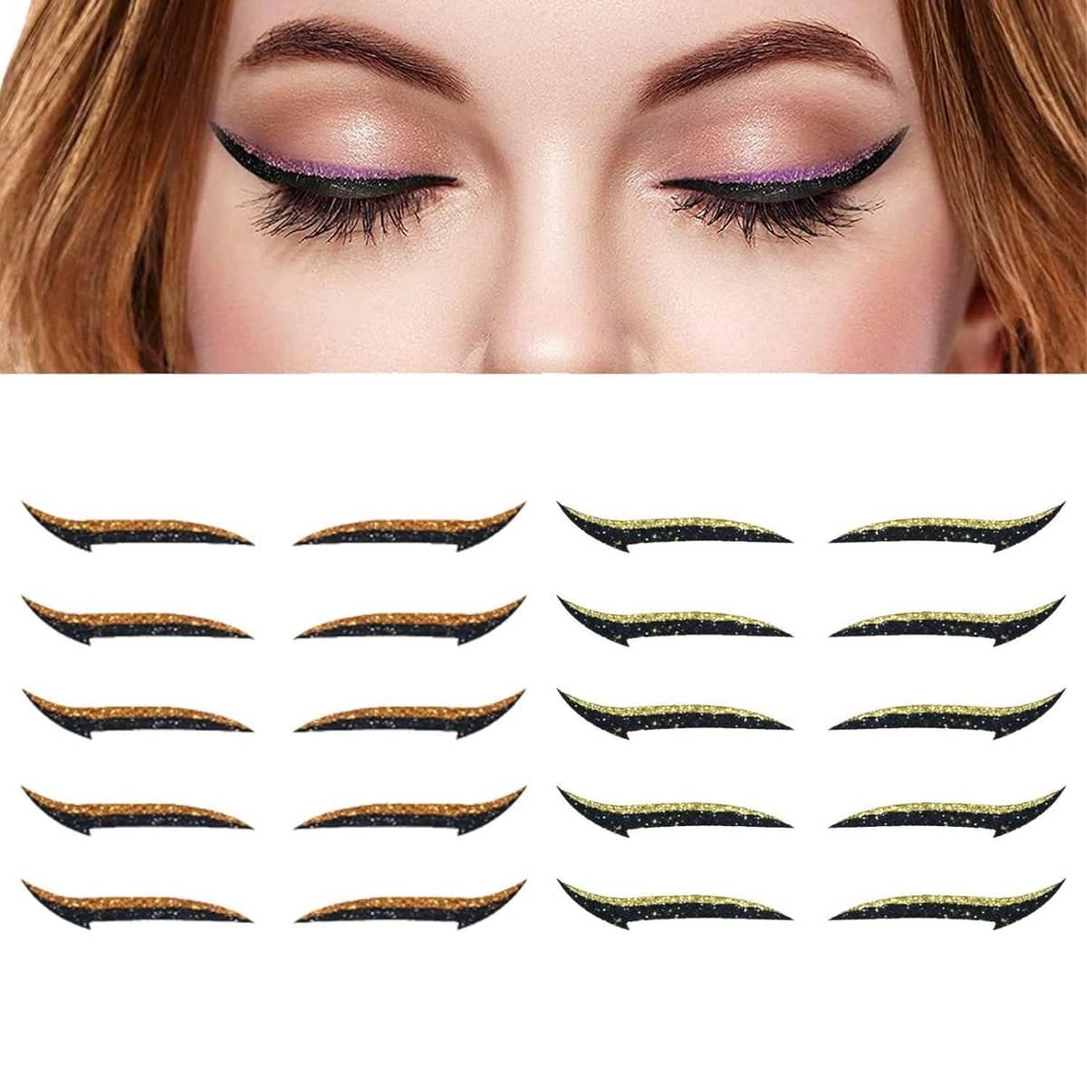 Reusable Self-Adhesive Eyeliner Stickers - Gold, Pack of 10 - view 4