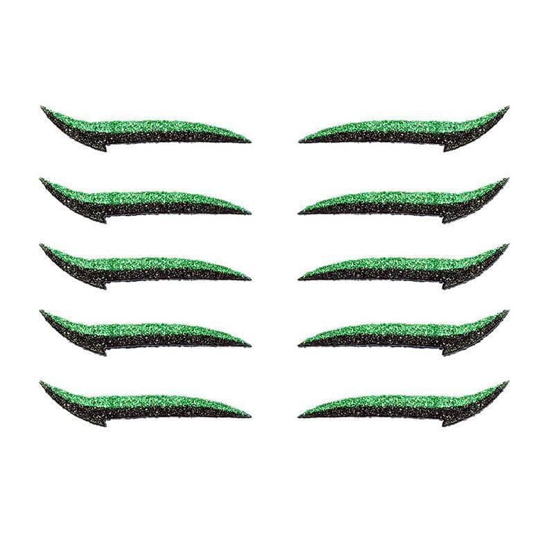 Reusable Self-Adhesive Eyeliner Stickers - Green, Pack of 10