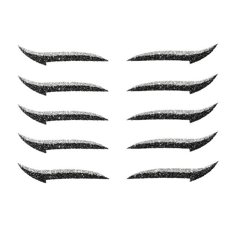 Reusable Self-Adhesive Eyeliner Stickers - Silver, Pack of 10