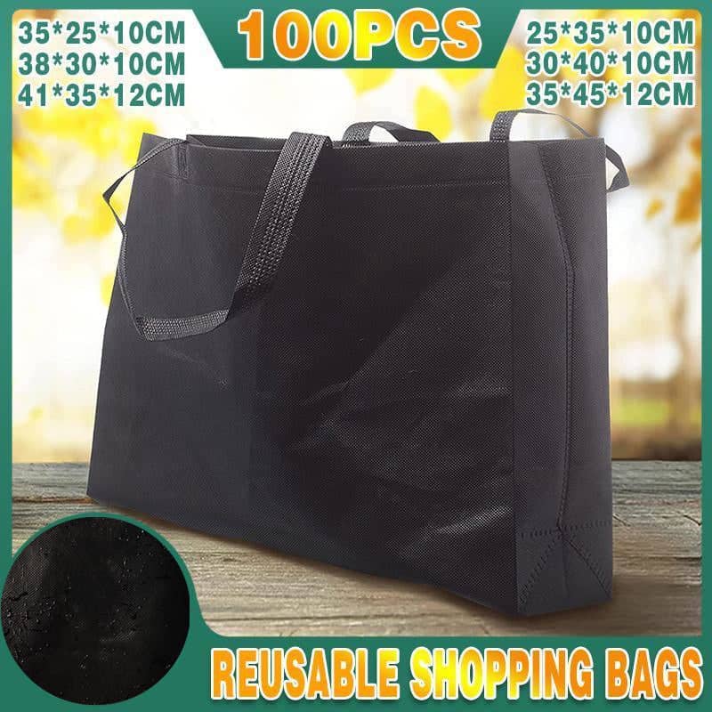 Reusable Shopping Bags Black, Pack of 100 - 41 x 35 x 12 cm - view 2