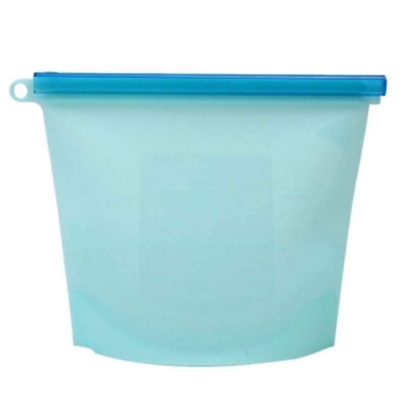 Reusable Silicone Food Storage Bags, 1000ml - Blue, Pack of 2