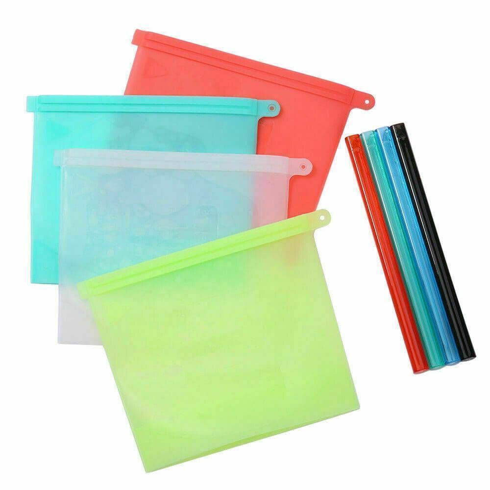 Reusable Silicone Food Storage Bags, 1000ml - Blue, Pack of 2 - view 3
