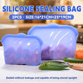 Reusable Silicone Food Storage Bags, Blue, Set of 2 (1 Small, 1 Large)