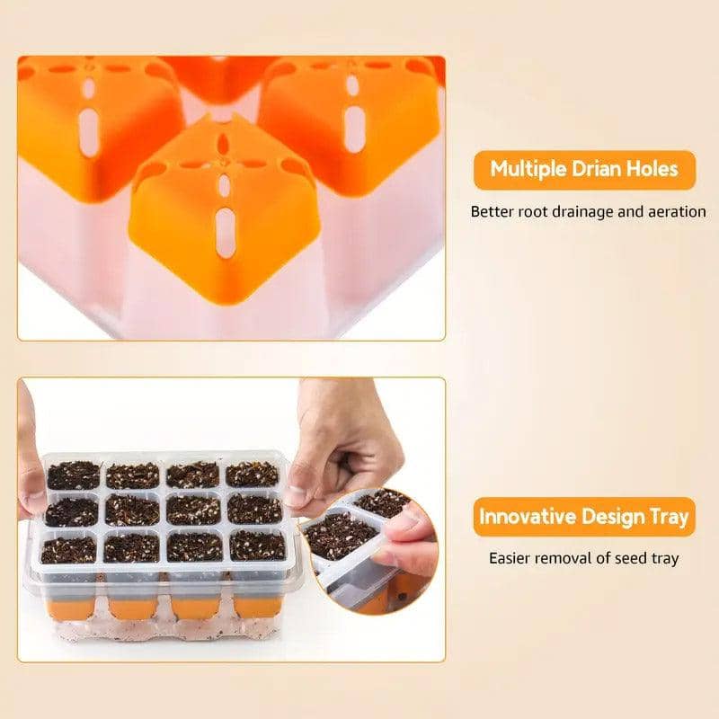 Reusable Silicone Seed Trays with 12 Cells, Pack of 10 - view 5