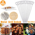 Reusable Stainless Steel BBQ Skewers, 20 cm - Pack of 12