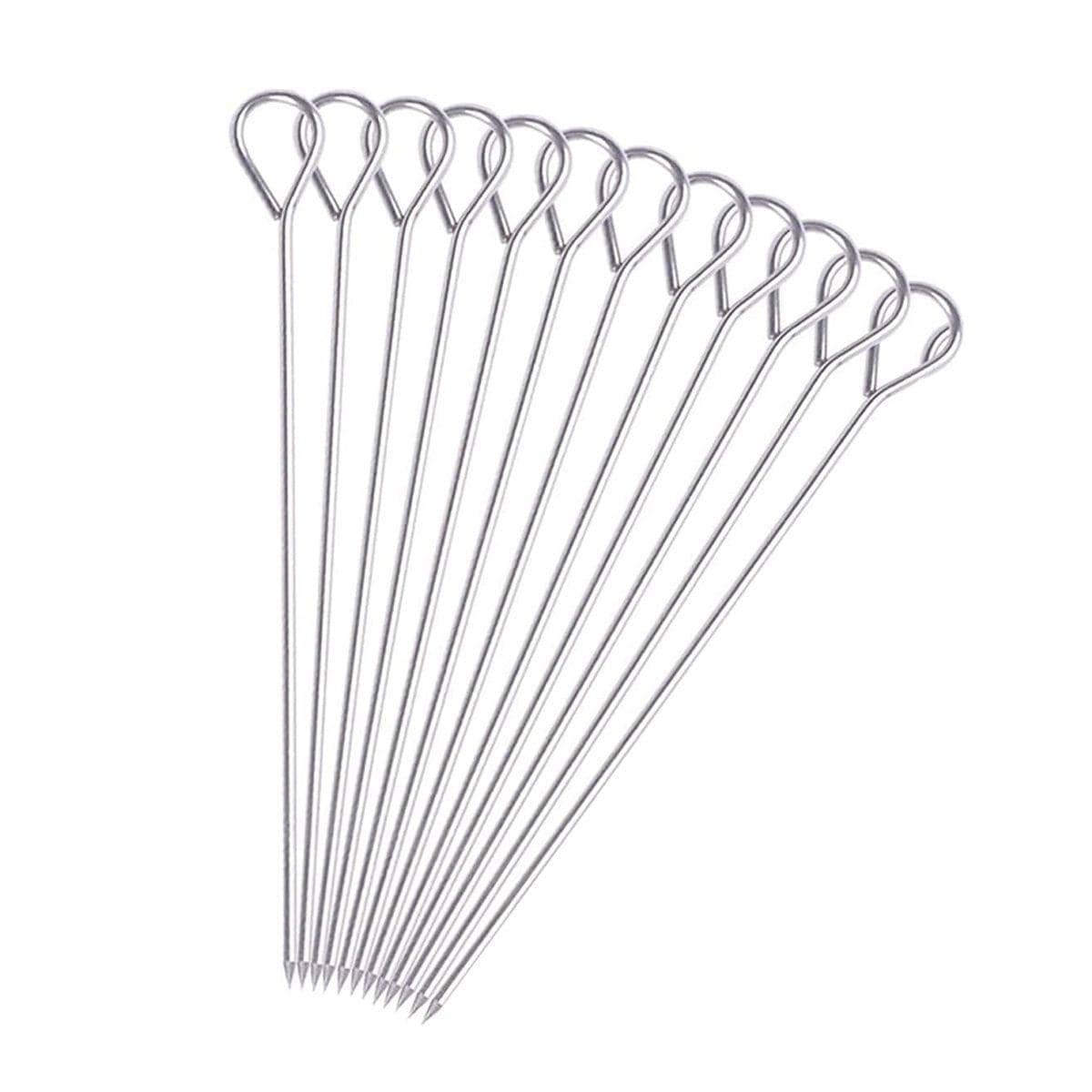 Reusable Stainless Steel BBQ Skewers, 20 cm - Pack of 12 - view 2