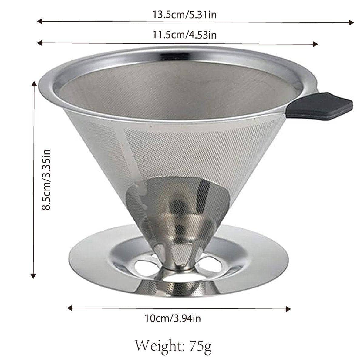Reusable Stainless Steel Coffee Filter, Double Layer 600 Mesh - view 3