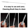 Reusable Stainless Steel Straw Spoon Set of 5 with Filter and Brush - Gold - view 5