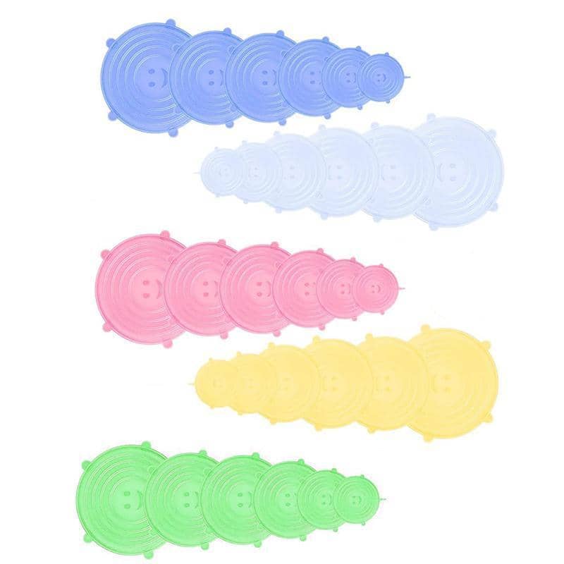 Reusable Stretch Silicone Food Covers, Set of 6 - Blue - view 3